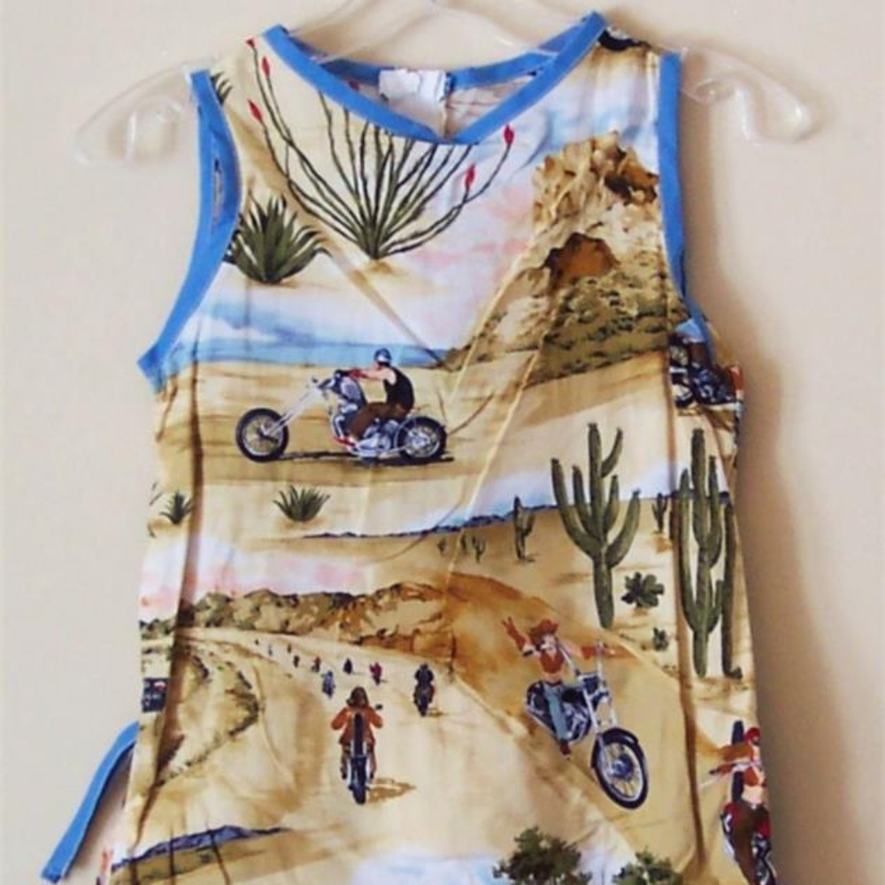 GIRLS DRESS MOTORCYCLE ISLAND SIZE 6X NWT BABY WIT Ddesigner Kids Wear Adorable